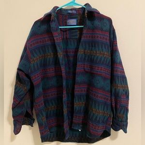 Pendleton Lobo button down shirt. Aztec print. Wool. Medium